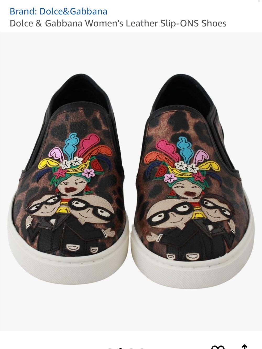 AUTHENTIC Dolce & Gabbana DG Family Leopard Print Slip Ons Made in Italy EU 36.5 - Picture 2 of 4